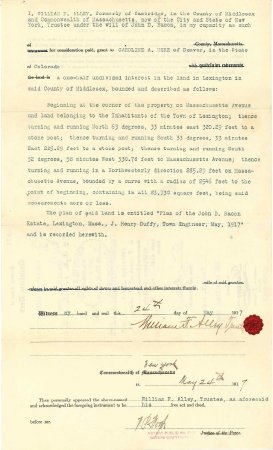 Quitclaim Deed, William F. Alley to Caroline A. More        Quitclaim Deed,