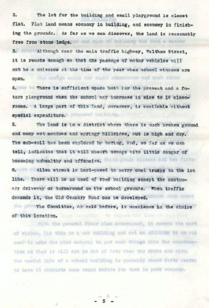 Report of the School Building Committee, 1930