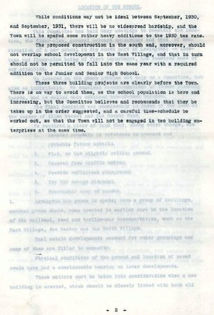 Report of the School Building Committee, 1930