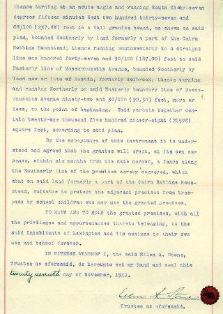 Deed, land for new Adams School, 1911