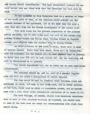 Report of the School Building Committee, 1930