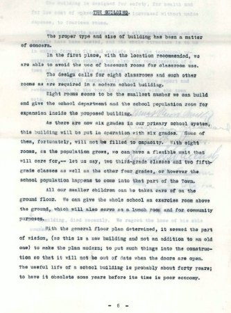 Report of the School Building Committee, 1930