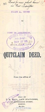 Deed, land for new Adams School, 1911