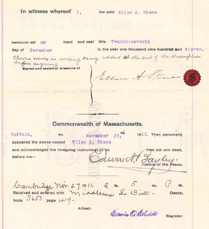 Deed, land for new Adams School, 1911