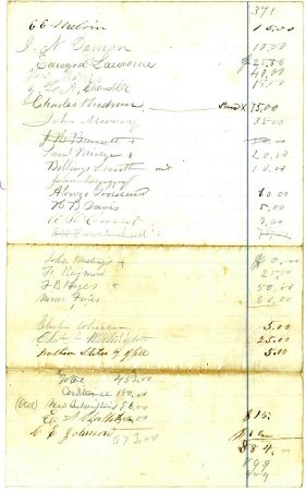 List of subscribers for funds to fill quotas, c. 1864