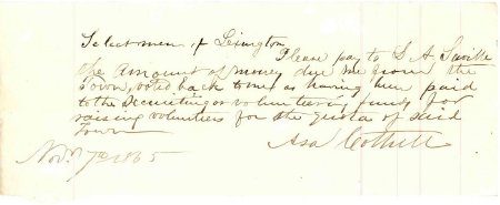 Order to pay Leonard A. Saville, 1865