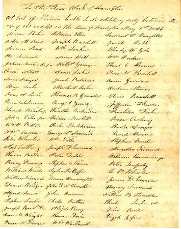 A List of persons liable to do military duty, 1845