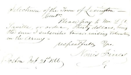 Order to pay Leonard A. Saville, 1866