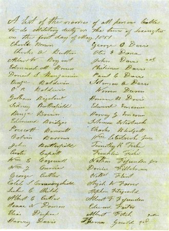 List of persons liable to do military duty, 1851