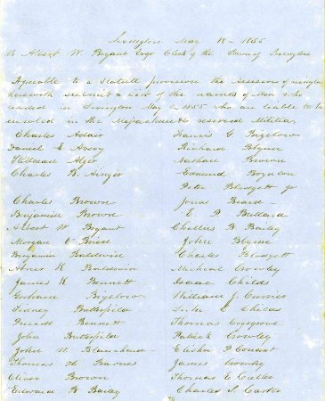 List of persons liable to be enrolled in the militia, 1855