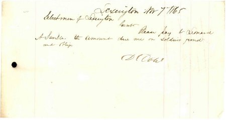 Order to pay Leonard A. Saville, 1865