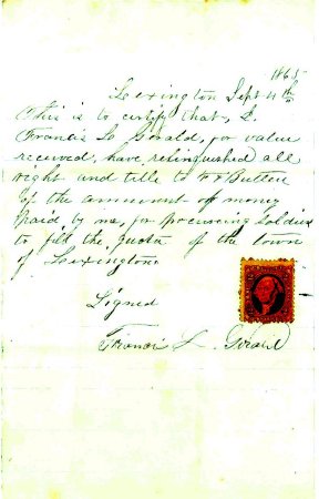 Statement of Francis L. Gerald regarding payment, 1862