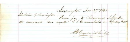 Order to pay Leonard A. Saville, 1865