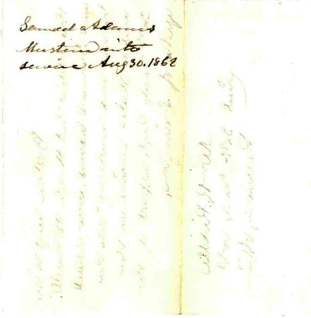 Enlistment record, Samuel Adams and Hugh O'Donnell, 1862