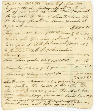 Invoice, David Comee, Jr., 1814