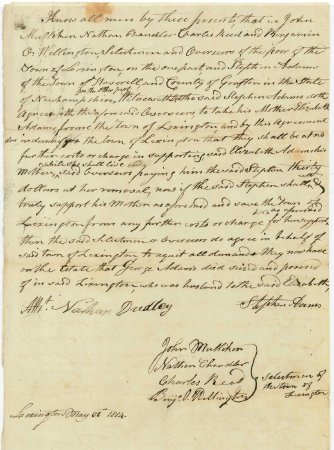 Contract, Stephen Adams, 1814