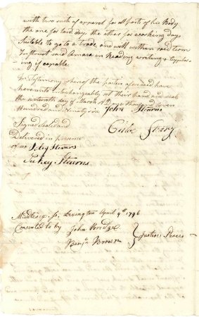 Indenture of Amasa Adams, 1796