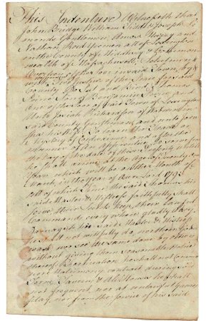 Indenture of Thomas Peirce, 1787