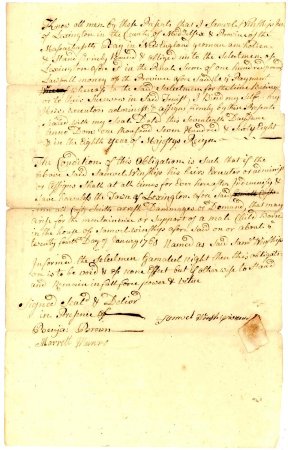 Bond of Samuel Winship, 1768