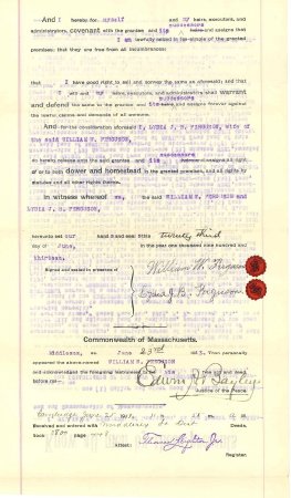 Deed, William W. Ferguson to Town of Lexington, 1913