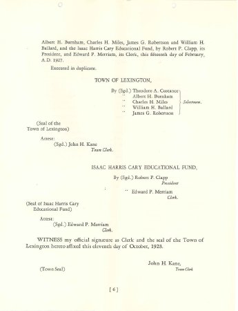 Deed of gift, Isaac Harris Cary Memorial Building, 1928