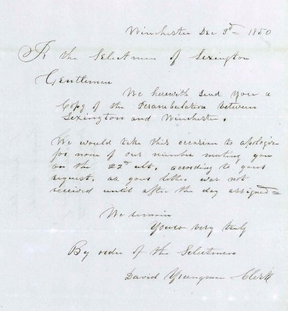 Perambulation, Lexington & Winchester, 1850