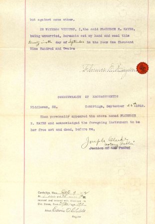 Deed, Florence E. Hayes to William W. Ferguson, 1912