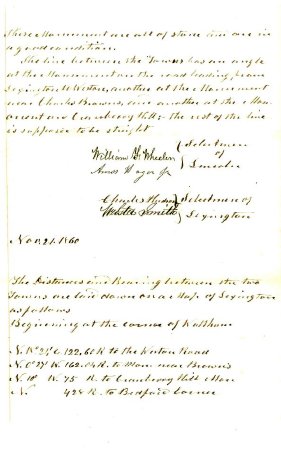 Perambulation between Lexington & Lincoln, 1860