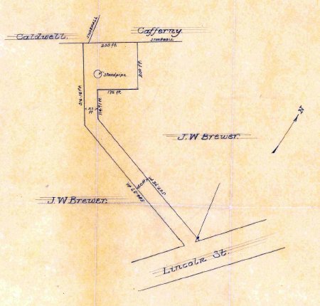 Site plan, land on Lincoln Street, 1906