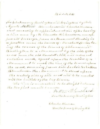 Boundary between Lexington and Burlington, 1861