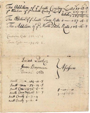 Poll and tax rate, 1749