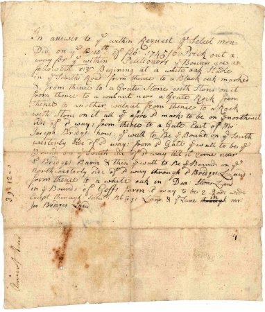 Petition and bounds for a new road, 1746