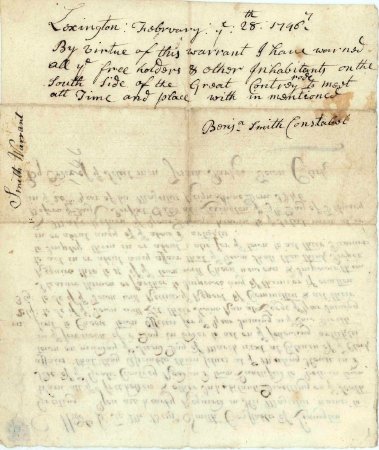 Warrant for Town Meeting, 1746