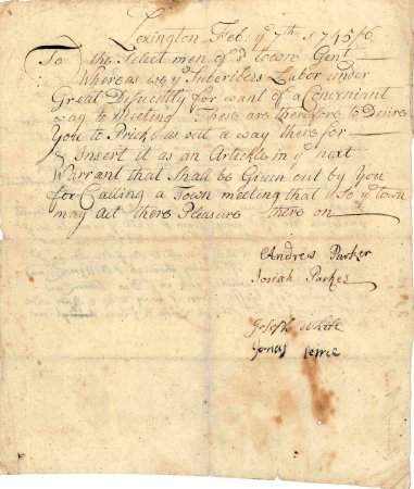 Petition and bounds for a new road, 1746